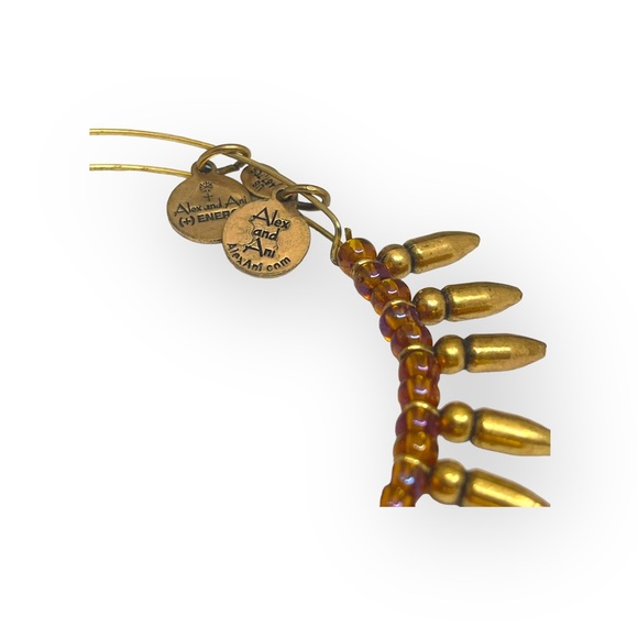 Alex and Ani ☀︎︎ Beaded Spike Expandable Bangle Bracelet - Oak Tree Set ☀︎︎ Gold - Picture 9 of 16